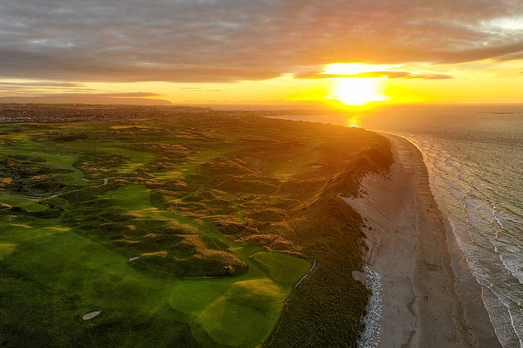 The sun sets over Royal Portrush